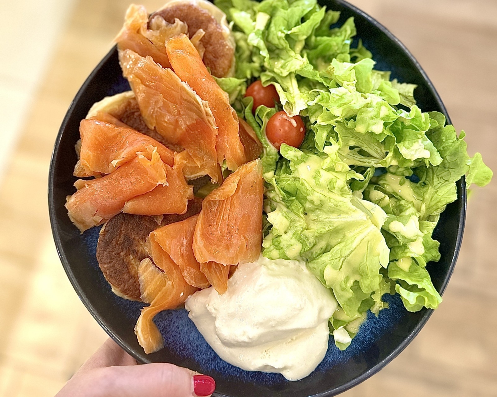 Dampfnüdles et truite fumée